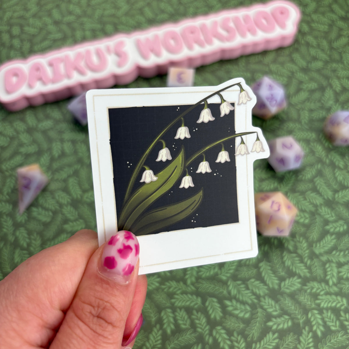 Lily of the Valley Polaroid Matte Vinyl Sticker