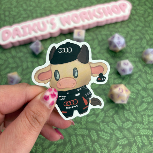 F1 Cows ‘Ni-cow Hulkenburg’ Matte Vinyl Sticker