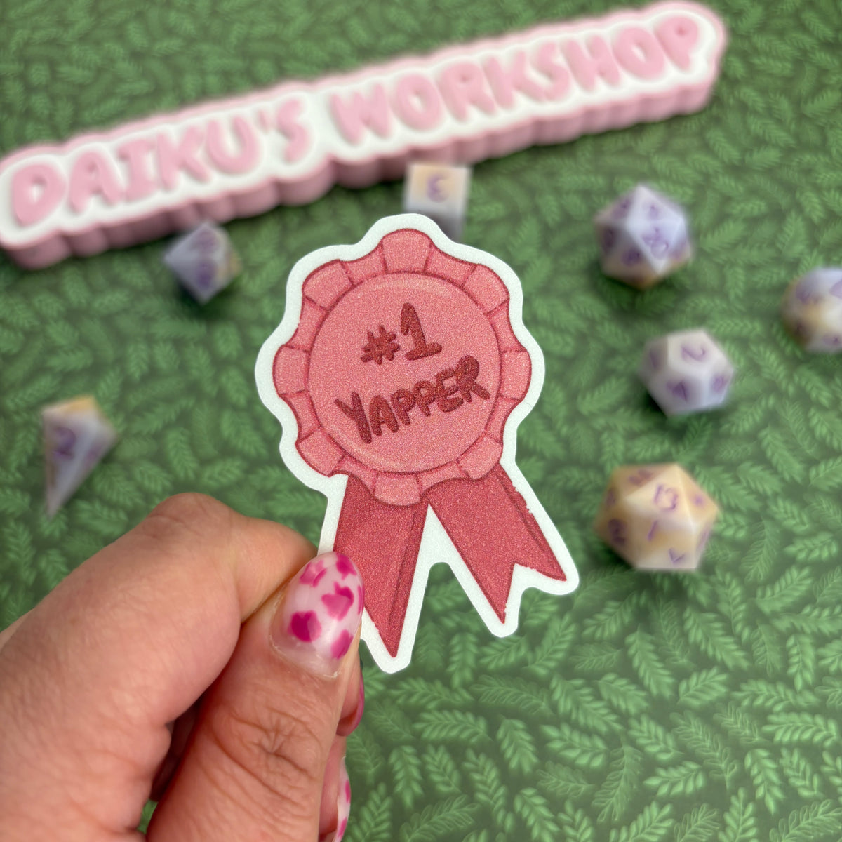 #1 Yapper Matte Glitter Vinyl Sticker