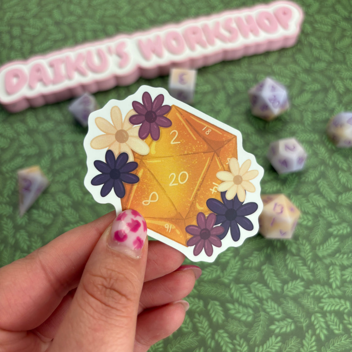 Flower d20 Matte Vinyl Sticker