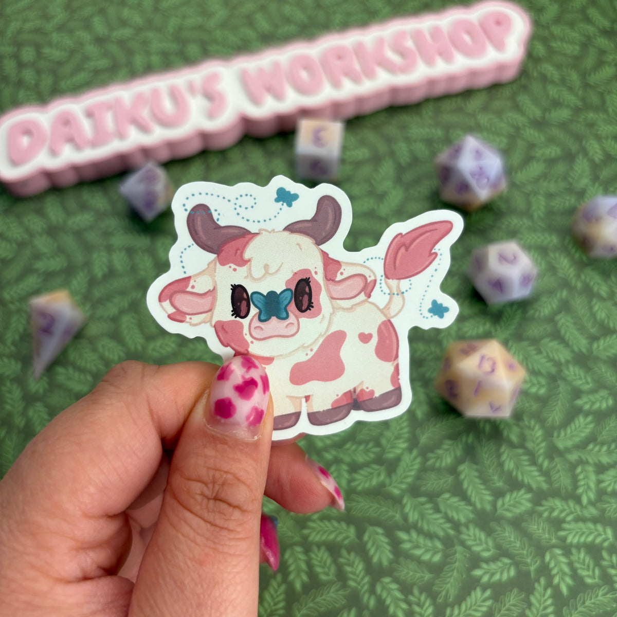 Butterfly Cow Matte Vinyl Sticker