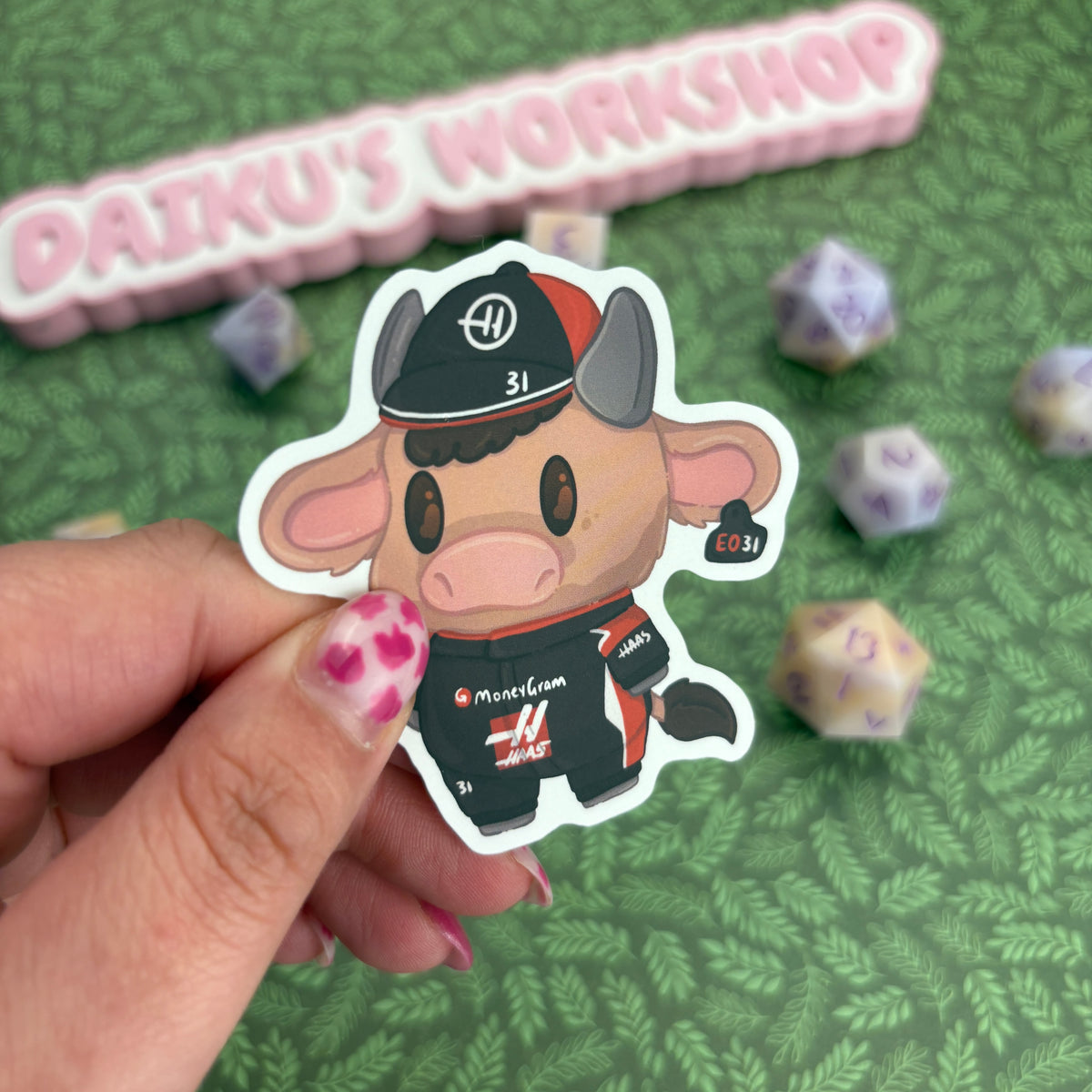 F1 Cows ‘Esteban Ocow-n’ Matte Vinyl Sticker