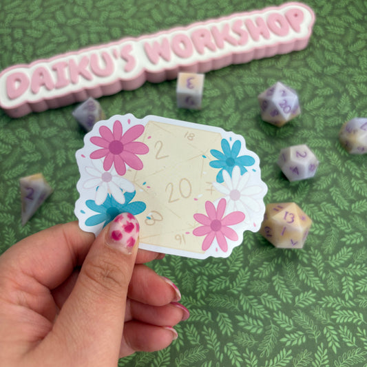 Trans Pride d20 Glossy Vinyl Sticker