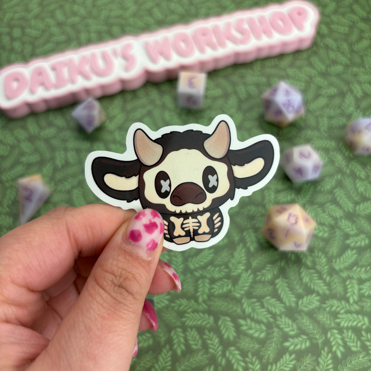 Skeleton Cow Sticker