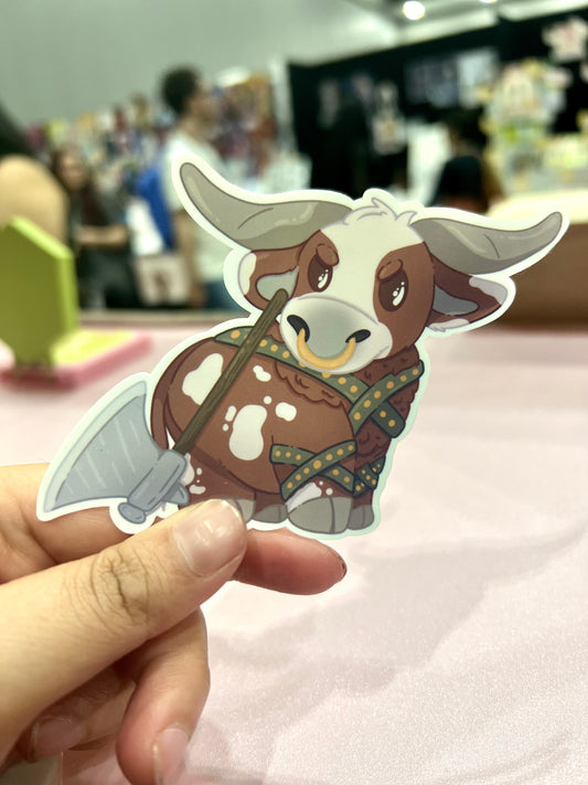 Barbarian DnD Cow Sticker