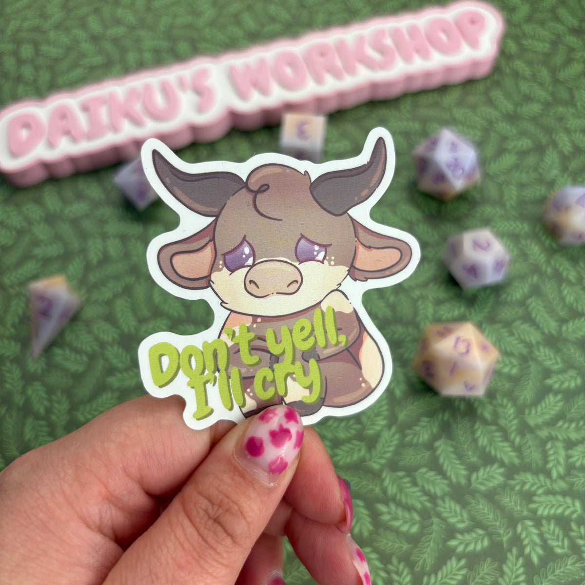 Sad Cow Matte Vinyl Sticker