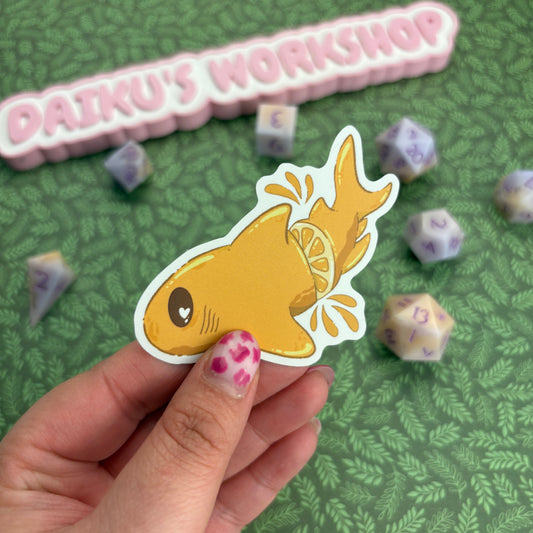 Lemon Shark Glossy Vinyl Sticker