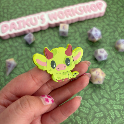 Matcha Cow Dyed Enamel Pin
