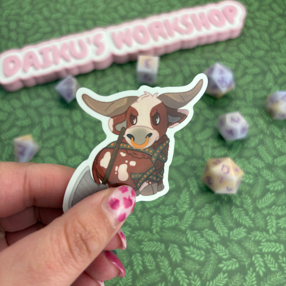 Barbarian DnD Cow Sticker