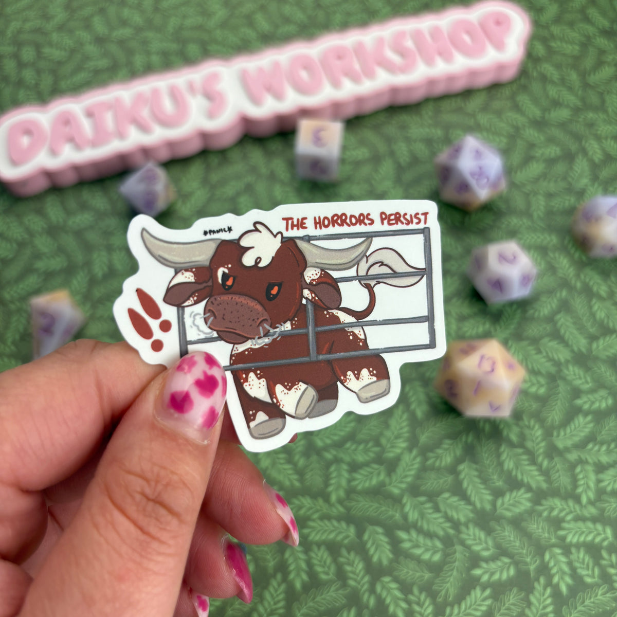 The Horrors Persist Cow Matte Vinyl Sticker