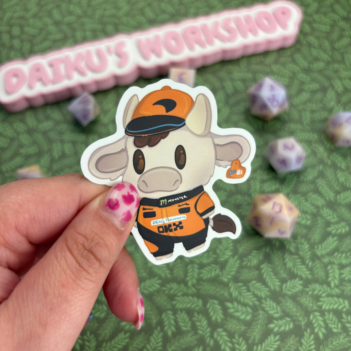 F1 Cows ‘Os-Cow Piastri’ Matte Vinyl Sticker