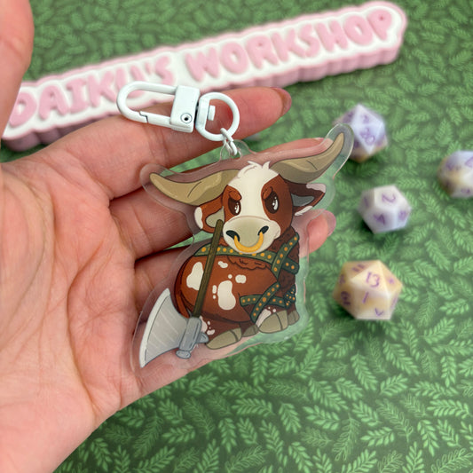 Barbarian DnD Cow Keychain