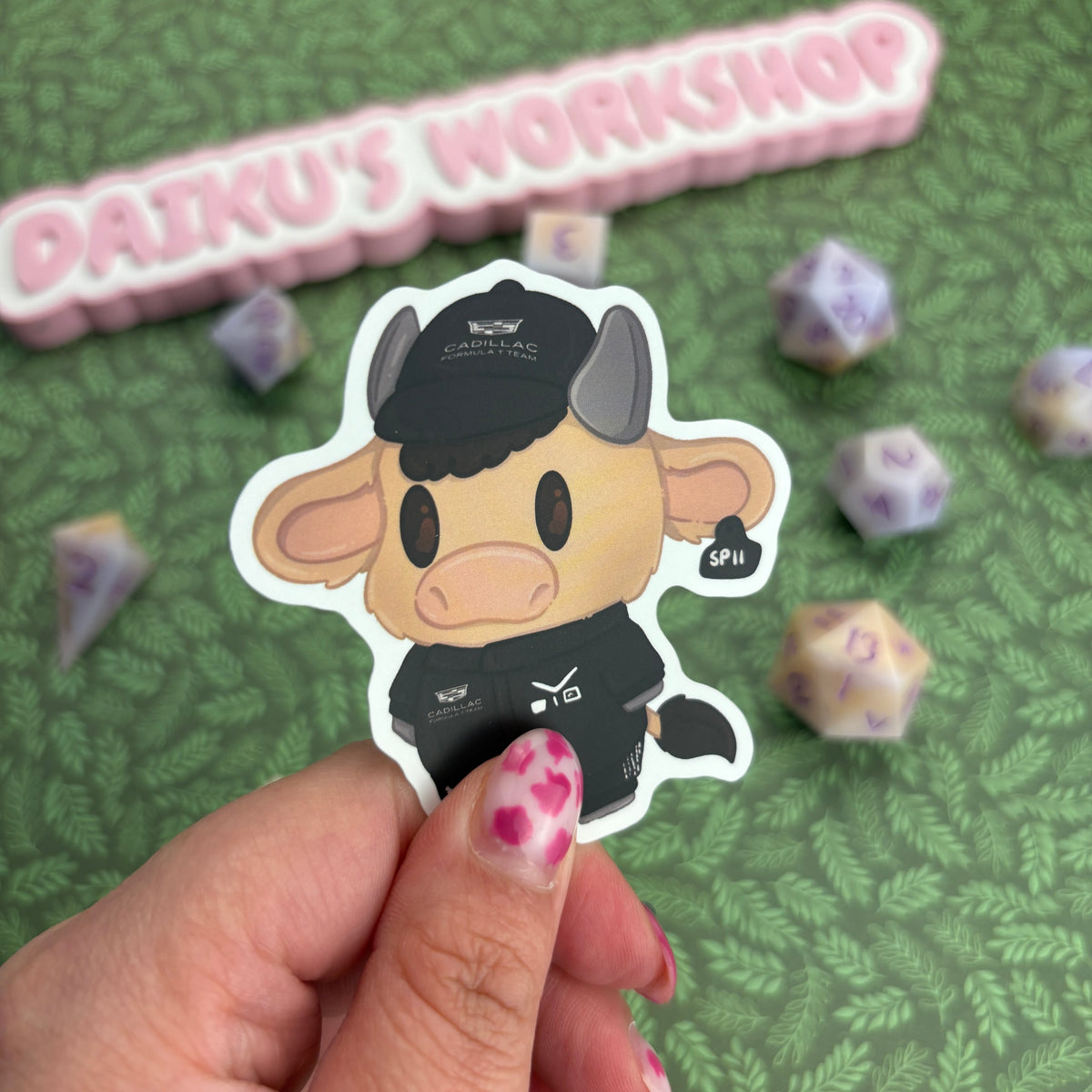 F1 Cows ‘Sergio Moo-rez’ Matte Vinyl Sticker