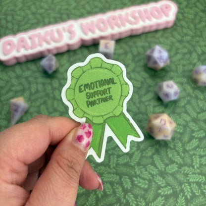 Emotional Support Partner Matte Glitter Vinyl Sticker