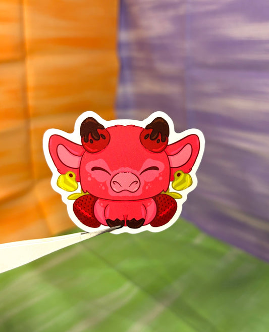 Strawberry Cow Sticker