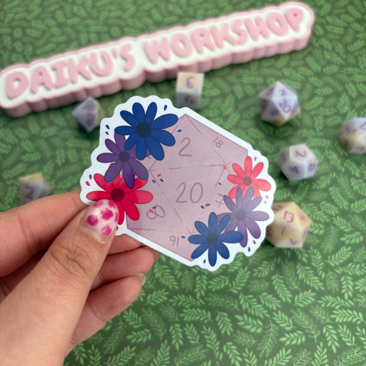 Bisexual Pride d20 Glossy Vinyl Sticker