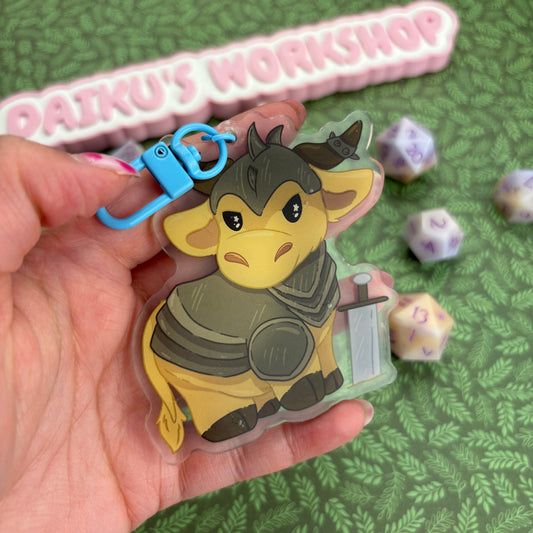 Fighter DnD Cow Keychain