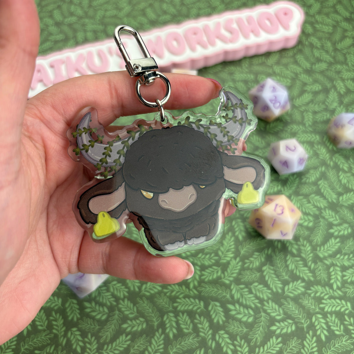 Brown Highland Cow Keychain