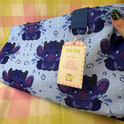 'Blueberry Cow' Canvas Tote Bag