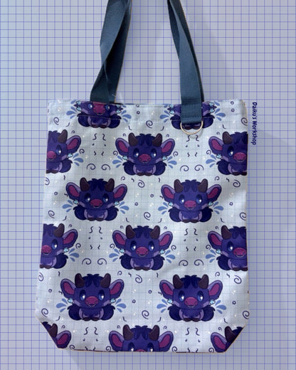 'Blueberry Cow' Canvas Tote Bag