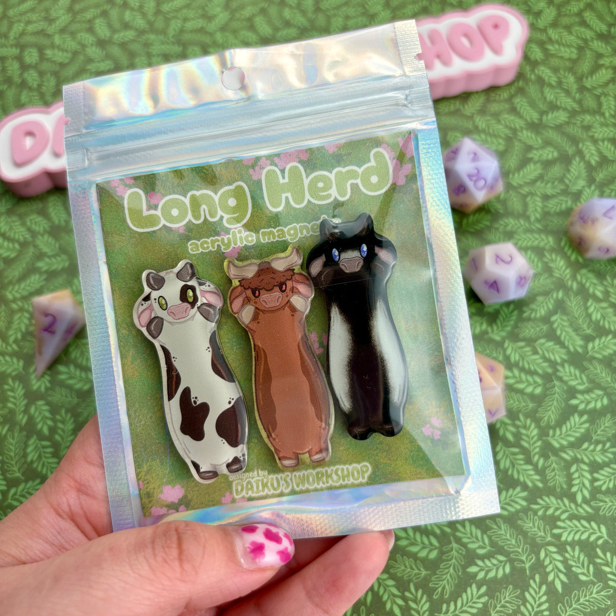 Long Cow Herd Acrylic Magnet set
