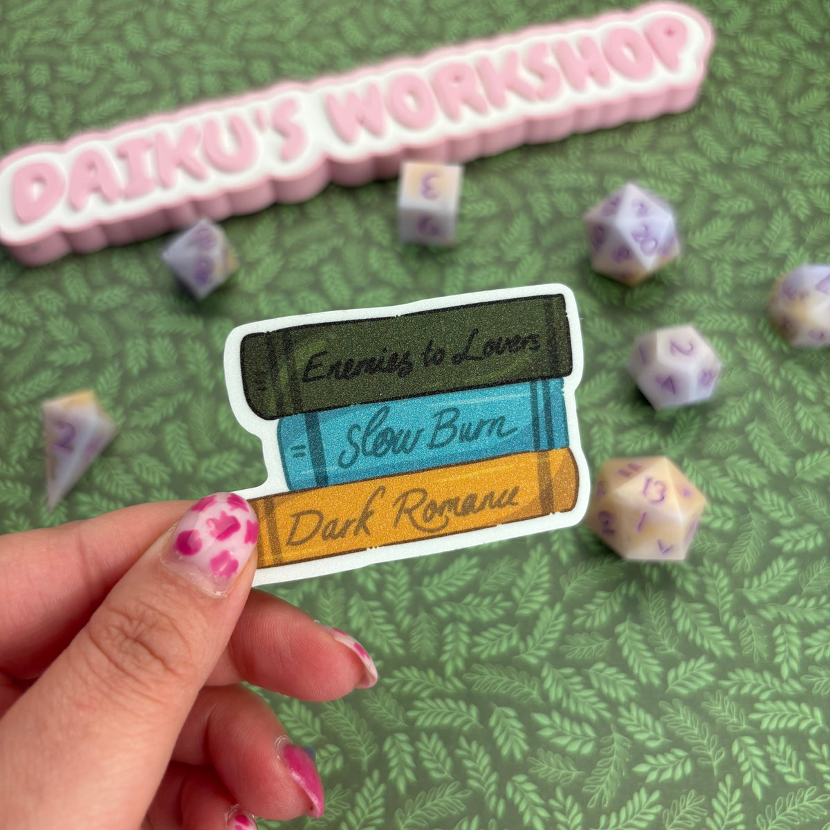 Favourite Book Tropes Matte Glitter Sticker