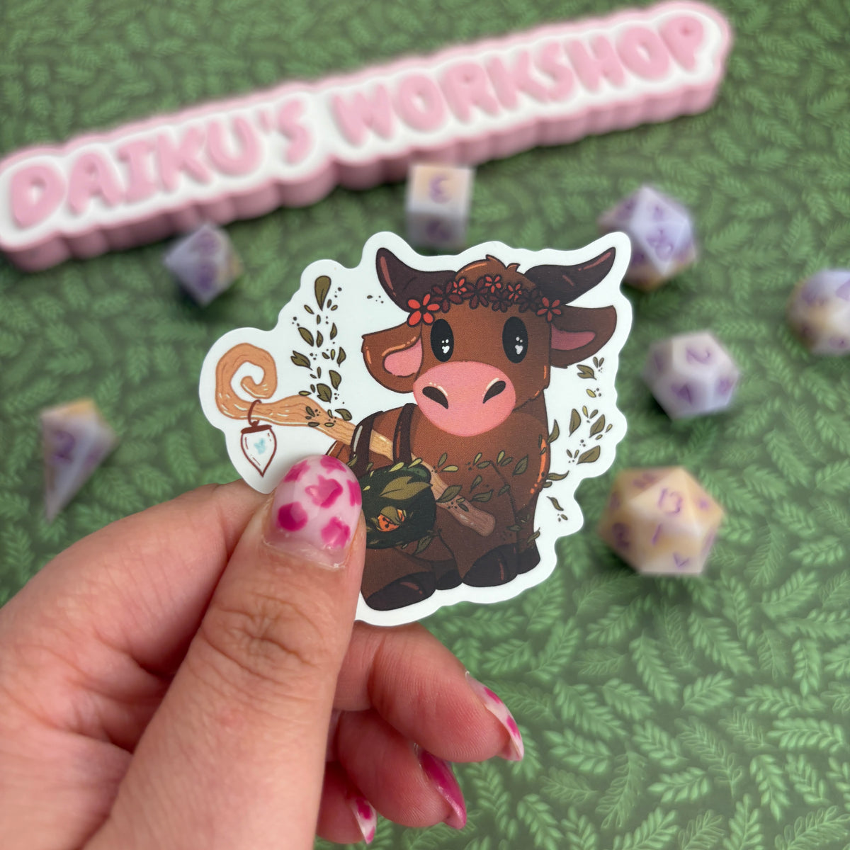 Druid DnD Cow Sticker