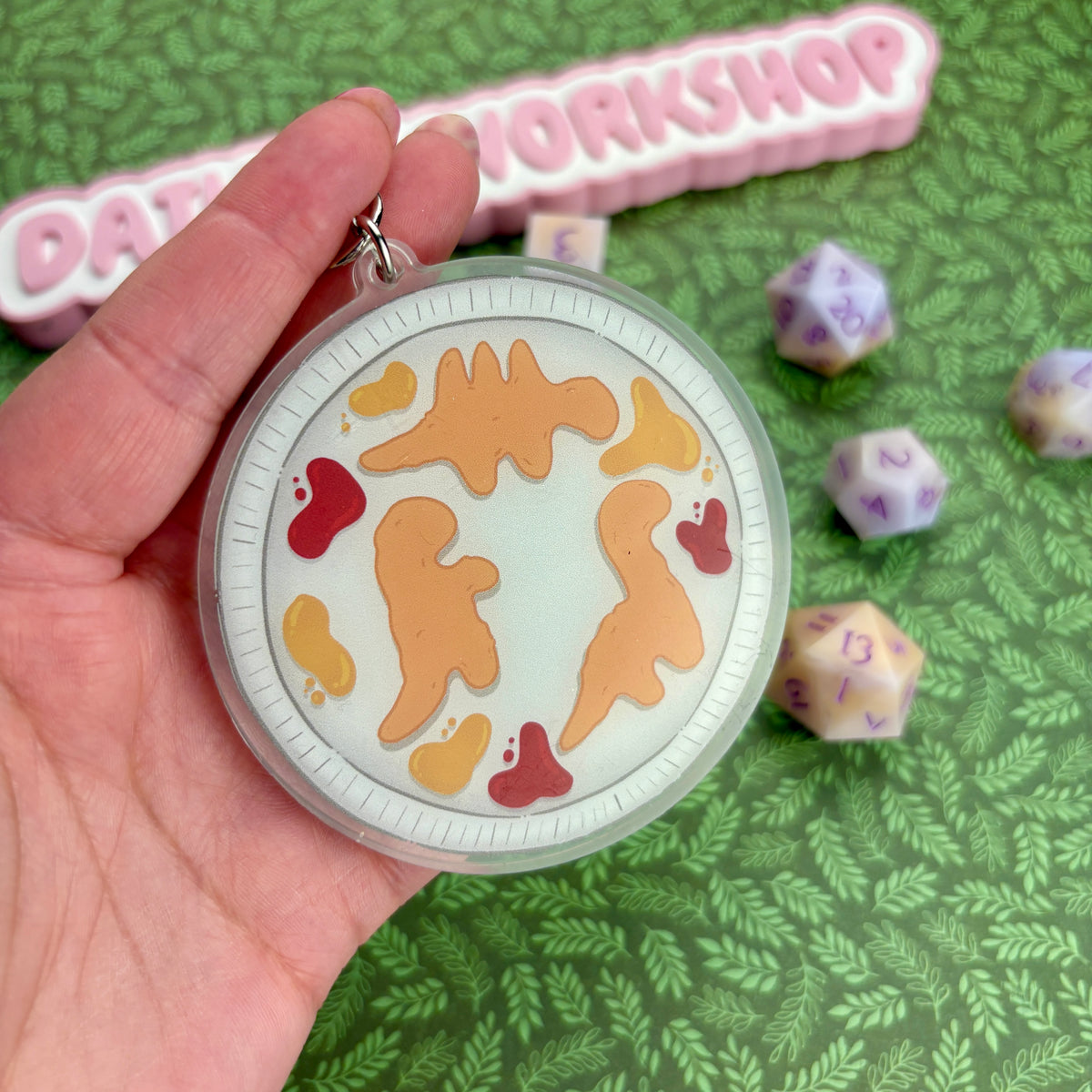 Dino Nugget Shaker Keychain