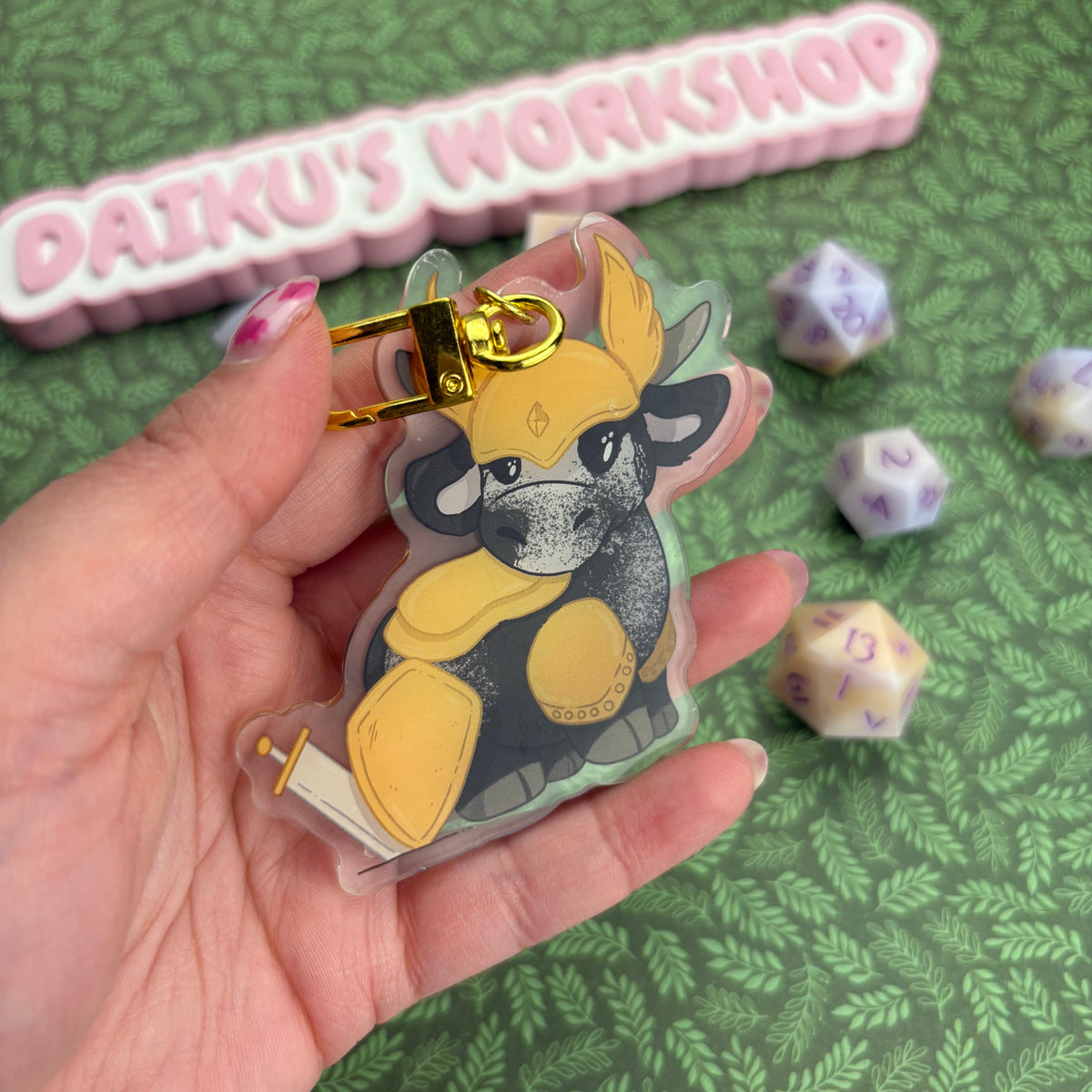 Paladin DnD Cow Keychain