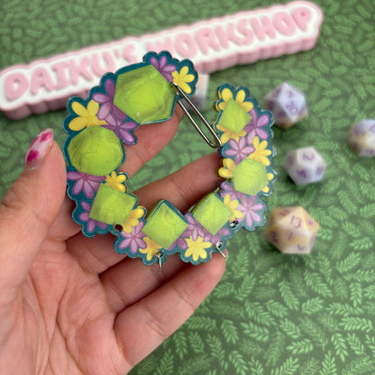 ‘Tropical Dice Wreath’ Acrylic Carabiner