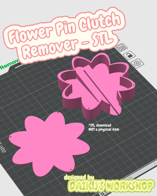 Flower Pin Back Remover STL Download