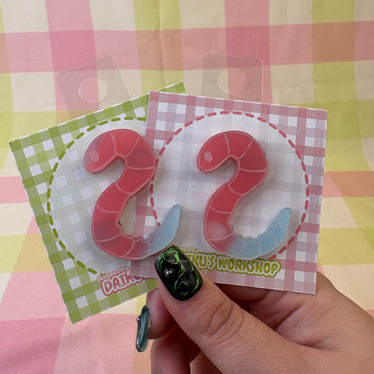 Sour Gummy Worm Acrylic Pin