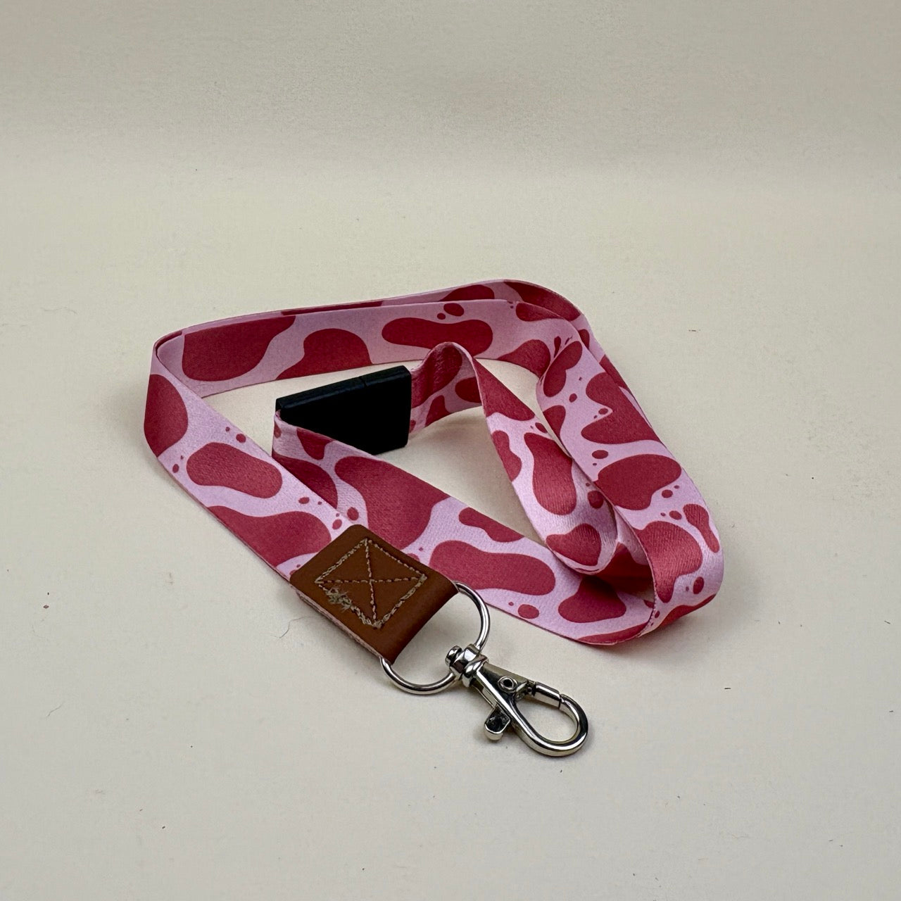 Strawberry Cow Print Lanyard