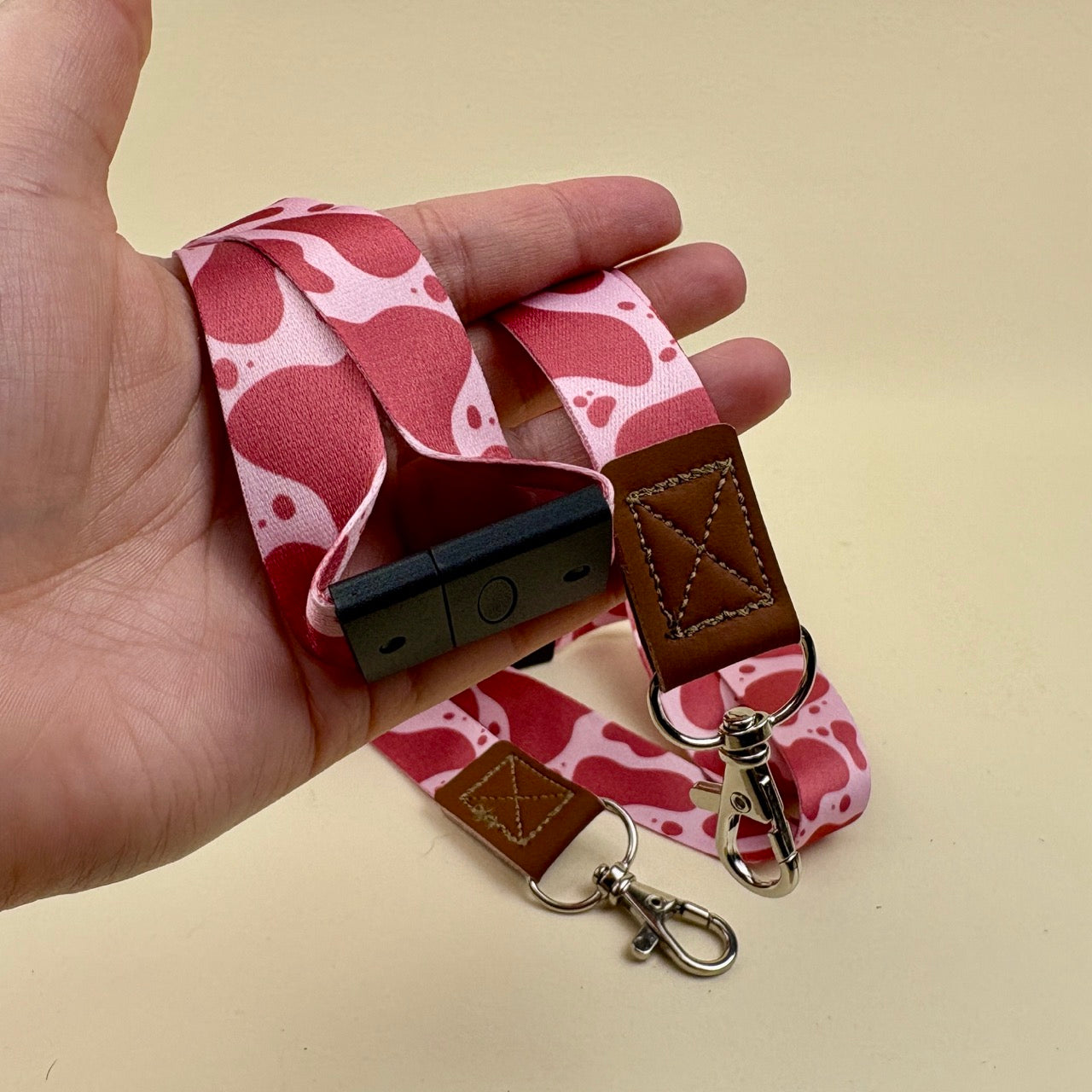 Strawberry Cow Print Lanyard