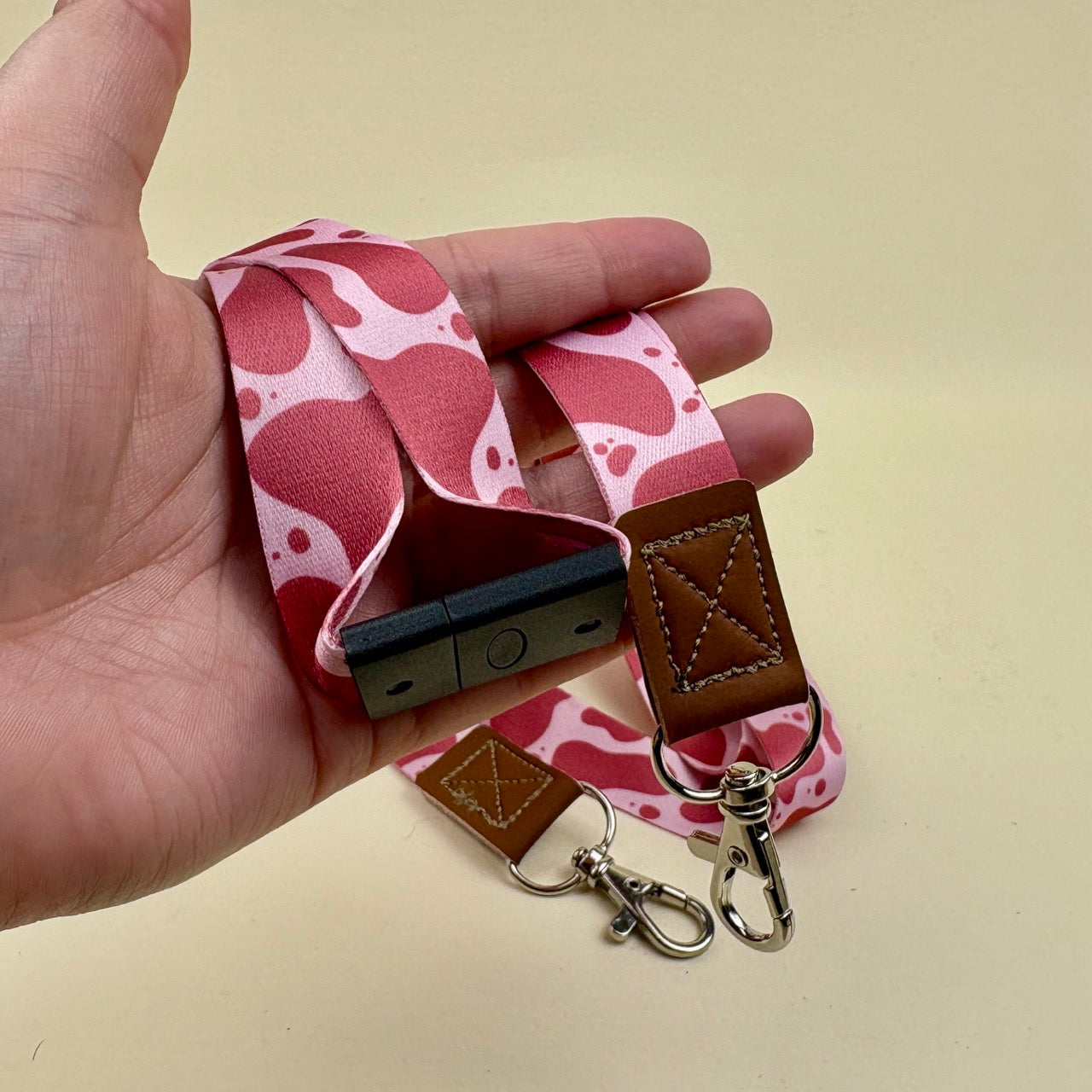 Strawberry Cow Print Lanyard