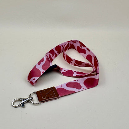 Strawberry Cow Print Lanyard