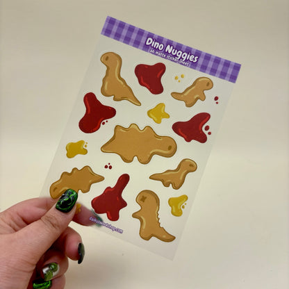 Dino Nuggets A6 Clear Matte Vinyl Sticker Sheet
