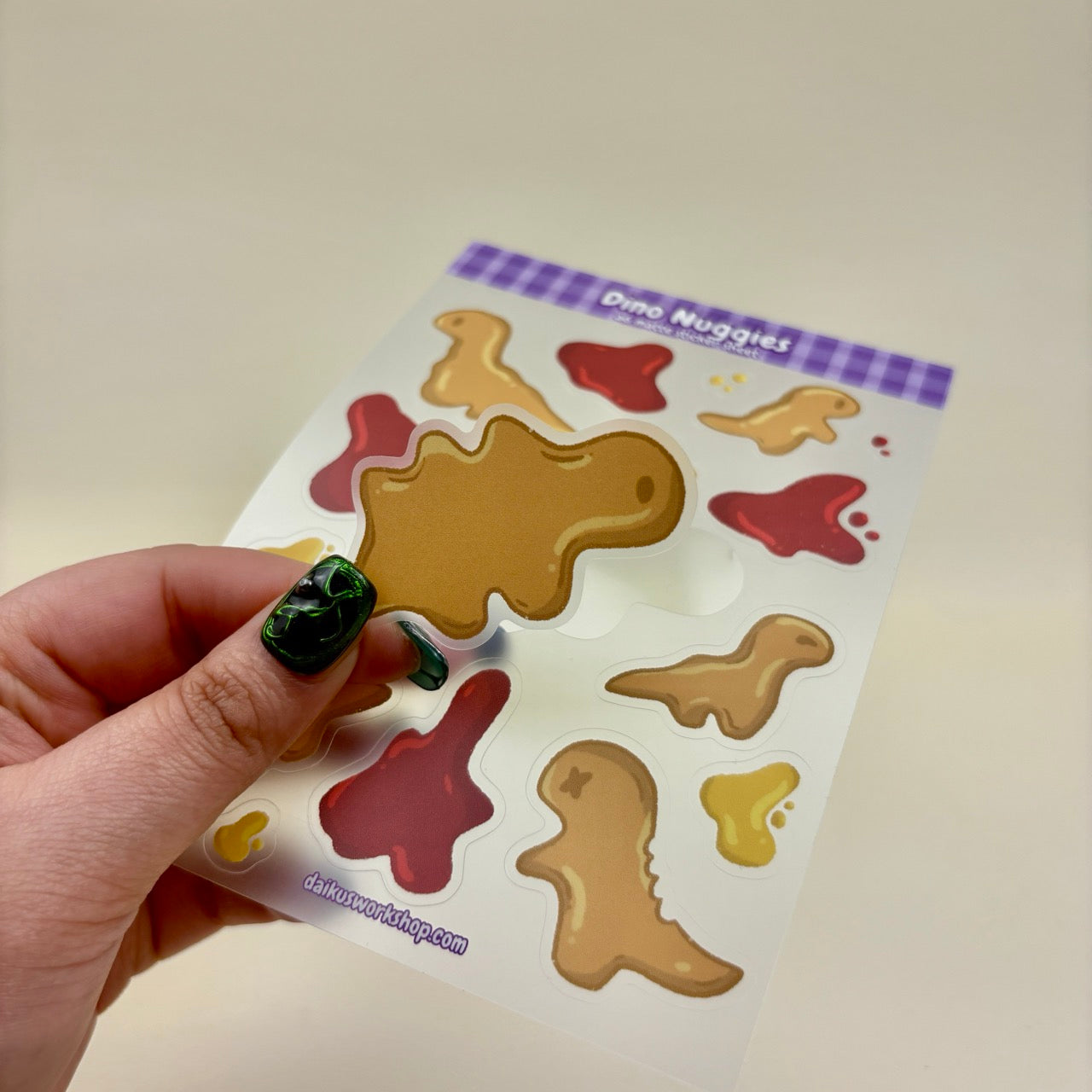 Dino Nuggets A6 Clear Matte Vinyl Sticker Sheet