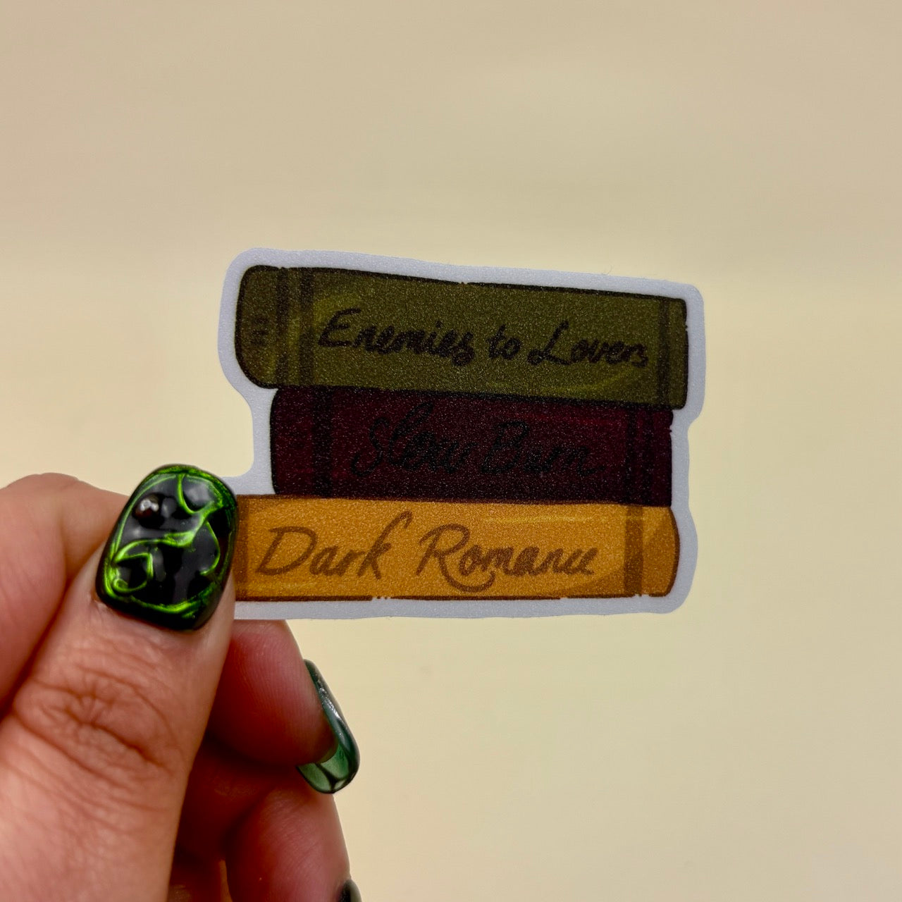 Favourite Book Tropes Matte Glitter Sticker