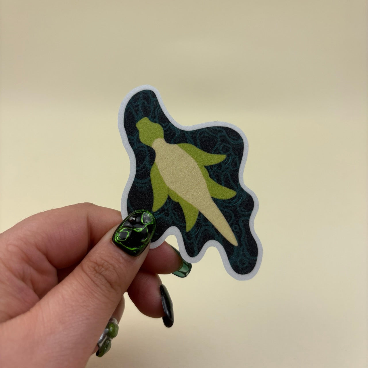 Swimming Dino Matte Glitter Sticker
