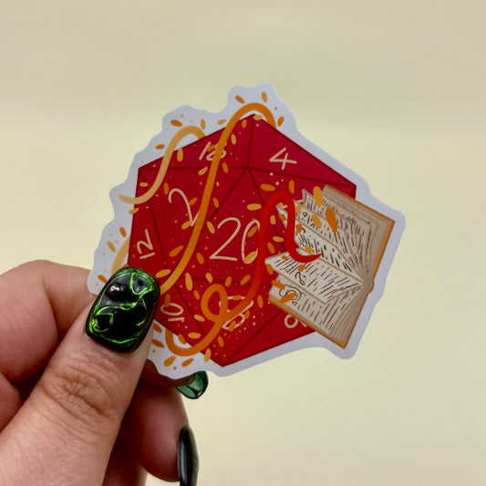 Wizard d20 Matte Vinyl Sticker