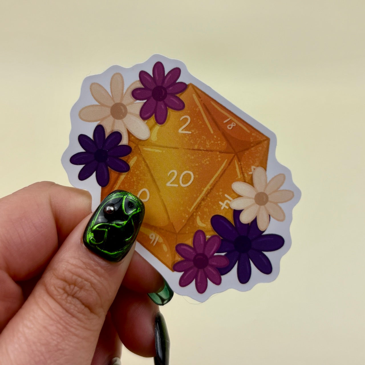 Flower d20 Matte Vinyl Sticker