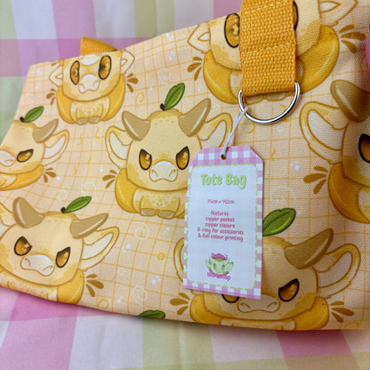 'Lemon Cow' Canvas Tote Bag