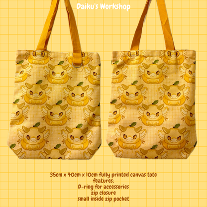 'Lemon Cow' Canvas Tote Bag