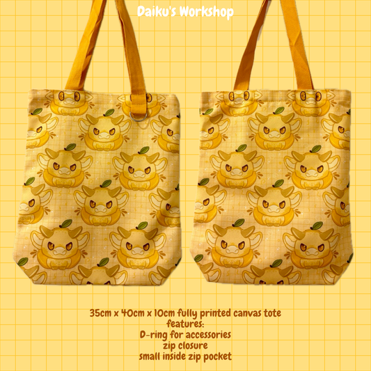 'Lemon Cow' Canvas Tote Bag