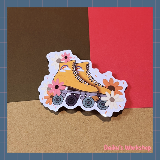 Roller Skates Glossy Vinyl Sticker