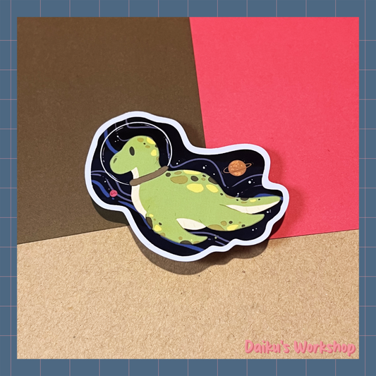 Space Dino Glossy Vinyl Sticker