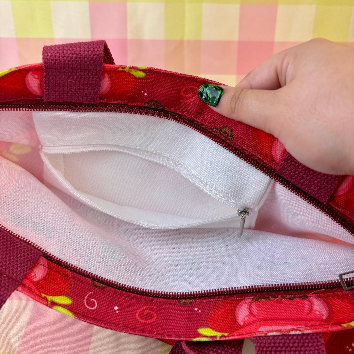 'Strawberry Cow' Canvas Tote Bag