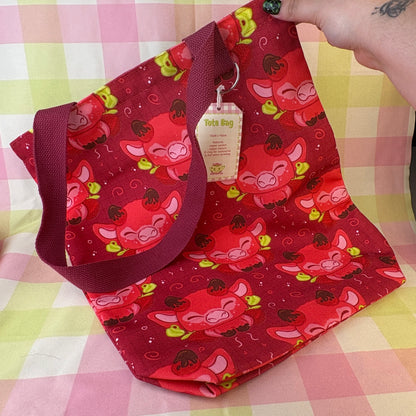 'Strawberry Cow' Canvas Tote Bag