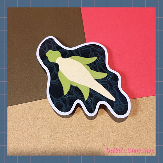 Swimming Dino Glossy Vinyl Sticker